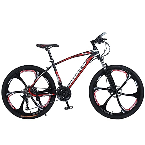Mountain Bike : PBTRM Mountain Bike 21 / 24 / 27 Speed, 24 / 26 Inches 6-Spoke Wheels Dual Disc Brake Suspension Fork Bicycle for Mens / Womens, 24" A, 24 Speed