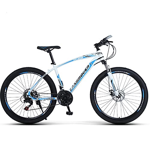 Mountain Bike : PBTRM Mountain Bike 26 Inch Bicycle 27-Speed MTB, High-Carbon Steel Frame, Lockable Front Fork, with Mechanical Double Disc Brake for Men And Women, White