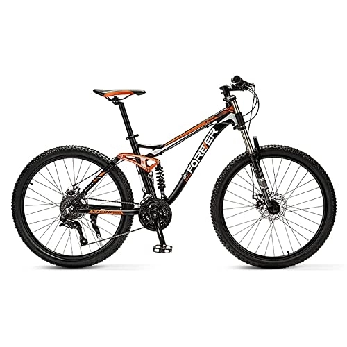 Mountain Bike : PBTRM Mountain Bike 26 Inch Wheels, 30 Speed Montain Bicycle with Suspension, Double Disc Brakes, Full Suspension MTB for Men Women Adult, A