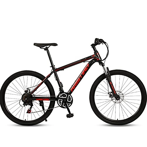 Mountain Bike : PBTRM Mountain Bike for Adult And Youth, 26 Inch 27 Speed, High Carbon Steel Frame, Shock-Absorbing Front Fork, Mechanical Disc Brake, Red
