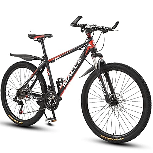 Mountain Bike : PBTRM MTB Outroad Mountain Bike 26Inch, Double Disc Brake Suspension Fork Anti-Slip Bikes, for Adult Or Teens for Outdoor, Red, 27 speed