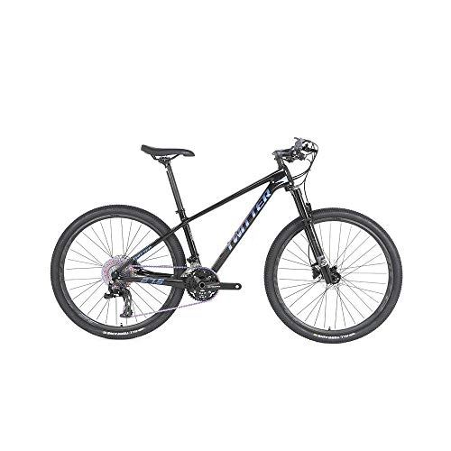 Mountain Bike : peipei 24 / 36 speed 27.5 / 29 off-road shock-absorbing mountain bike. Carbon fiber bicycle mountain bike carbon fiber bicycle-Black and blue_27.5 inches x15