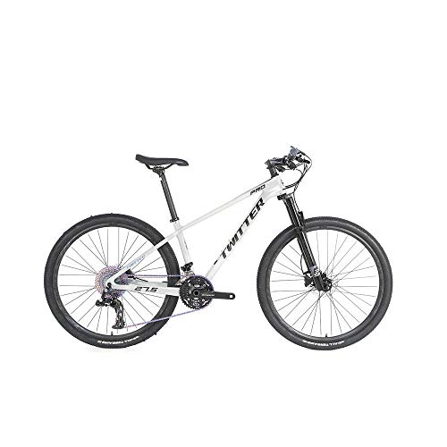 Mountain Bike : peipei 24 / 36 speed 27.5 / 29 off-road shock-absorbing mountain bike. Carbon fiber bicycle mountain bike carbon fiber bicycle-Silver black_27.5 x 17