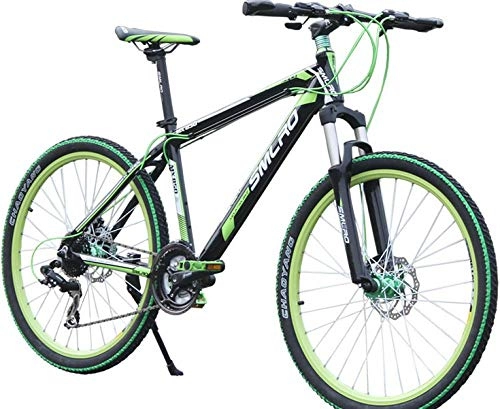 Mountain Bike : peipei Aluminum mountain bike 26 inch adult bicycle 3x9 speed bike with suspension disc brake-Black green_26*17(165-175cm)_China_27