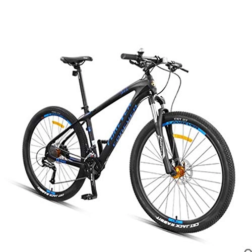Mountain Bike : peipei Carbon fiber mountain bike male off-road variable speed double resistance bicycle-Dark blue_Other