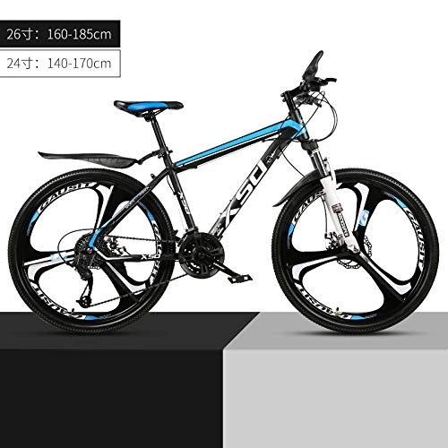 Mountain Bike : PengYuCheng Mountain bike city bicycle men and women bicycle 21 speed disc brakes double shock off-road racing city 24 inch frame bicycle q4