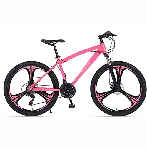 Mountain Bike : PhuNkz 26 inch Mountain Bike, 21 / 24 / 27 / 30 Speed Mtb Bicycle Frame Suspension Fork for Home Urban City Bicycle / Pink / 30 Speed