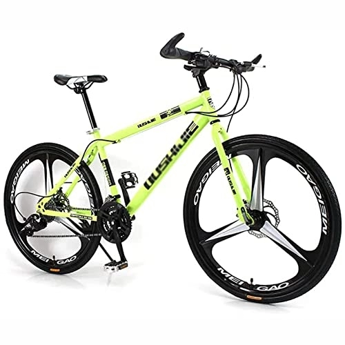 Mountain Bike : PhuNkz 26 inch Mountain Bike for Women / Men Lightweight 21 / 24 / 27 Speed Mtb Adult Bicycles Carbon Steel Frame Front Suspension / Yellow / 24 Speed