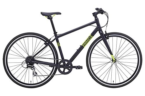 Mountain Bike : Pinnacle Neon 1 2019 Womens Hybrid Bike 8 Speed V Brake 700c Wheels Black