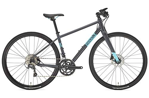 Mountain Bike : Pinnacle Neon 4 2019 Womens Hybrid Bike 20 Speed Disc Brake 700c Wheels Grey