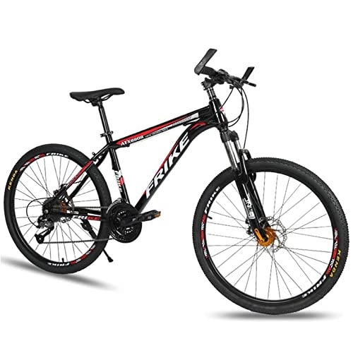 Mountain Bike : Professional Racing Bike, 26 in Wheel Mens Mountain Bike Aluminum Alloy Frame 21 / 24 / 27 Speed with Dual Disc Brake for Men Woman Adult and Teens / Blue / 27 Speed (Color : Red, Size : 21 Speed)