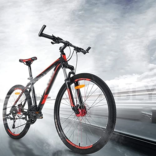 Mountain Bike : Professional Racing Bike, 26 inch Adult Mountain Bike Aluminum Alloy Frame Bicycle 24 Speed with Mechanical Disc Brake Suitable for Men and Women Cycling Enthusiasts / BlackRed