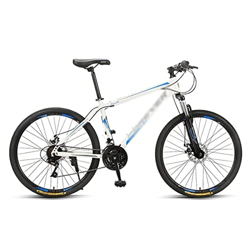 Mountain Bike : Professional Racing Bike, 26 inch Mountain Bike 3 Spoke Wheels 24 / 27-Speed Shift Carbon Steel Frame Mountain Bicycle with Dual Disc Brakes for Boys Girls Men and Wome / Blue / 24 Speed