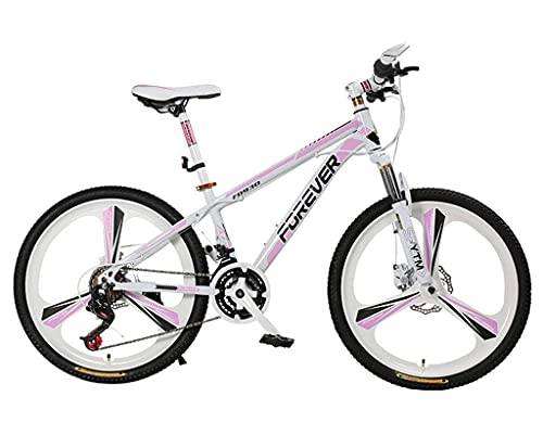 Mountain Bike : Professional Racing Bike, Mountain Bike Bicycle Adult Female Student 26 inch 27 Variable Speed Aluminum Alloy Double Disc Brake Pink Bicycle a, B (Color : B, Size : -)