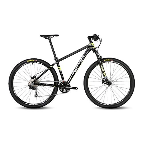Mountain Bike : PXQ 27.5Inch Mountain Bike 30 Speeds Double Shock Absorber Off-road Bicycles with Full Suspension Fork and Disc Brake, Aluminum alloy Bike for Adults and Mens Womens, Black, 17