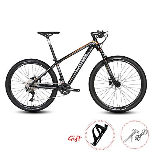 Mountain Bike : PXQ Mountain Bike 27.5 / 26Inch Adults 33 Speeds Double Oil Disc Brake Off-road Bike with Shock Absorber, Aluminum Alloy Mechanical Suspension Fork Bicycles, Black1, 27.5 * 15.5