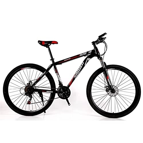 Mountain Bike : QCLU 26 / 29 Inch Mountain Bike, Fully Hitter Full Suspension, 30 Speed Shift, Rock Shox Fork, Disc Brakes Hardtail MTB, Trekking Bike Men Bike Girls Bike (Color : Red, Size : 29 inch)