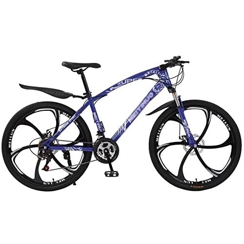 Mountain Bike : QCLU Mountain Bikes Youth Bike 26 Inch 21 Gear Bicycles, Disc Brake, Suspension Fork Bicycle Adult Full Suspension MTB Gearshift Dual Disc Brakes (Color : Blue)