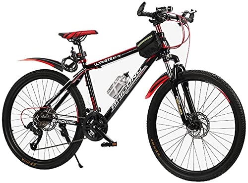 Mountain Bike : Qianglin 26inch Adult Mens and Womens Mountain Bikes, Dual Disc Brakes, 21-Speed, Youth Mountain Bicycles, Outdoor Fitness Sports Road Bikes