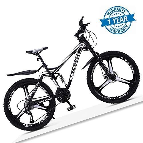 Mountain Bike : QIMENG 24 Inch Mountain Bikes Mens Women Carbon Steel Bicycle Hydraulic Disc Brakes Dual Suspension 21 / 24 / 27 / 30 Speed Mechanical Disc Brakes Suitable for Height 145-165Cm, F, 27 speed