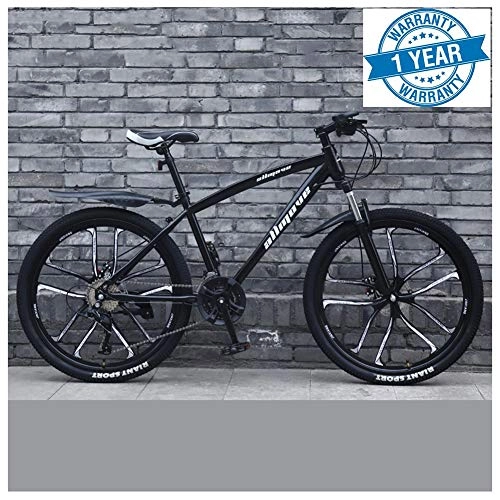 Mountain Bike : QIMENG 26 Inch Mountain Bike Adult Mountain Bike 21 / 24 / 27 / 30 Speed Drivetrain All Terrain Mountain Bike Mens Women Carbon Steel Bicycle Suitable for Height 160-188Cm, U, 27 speed