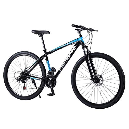 Mountain Bike : Qinmo 29 inch 21 / 24 / 27 variable speed Double disc brake Mountain Bike aluminum alloy frame adult student Mountain Bicycle (Color : 27speed Black blue)