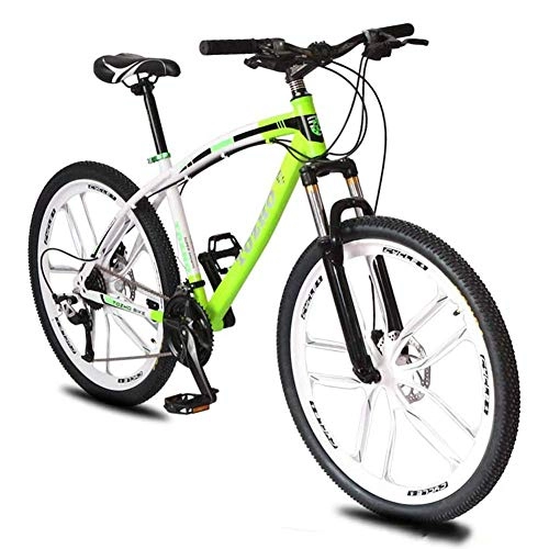 Mountain Bike : Qinmo Bicycle 24 / 26 inch Mountain Bike for Men, Carbon Steel Mountain Bike Bicycle, 21 / 24 / 27 speed Wheel Hardtail Front Suspension MTB Simple Style, Size:27speed, Colour:26in