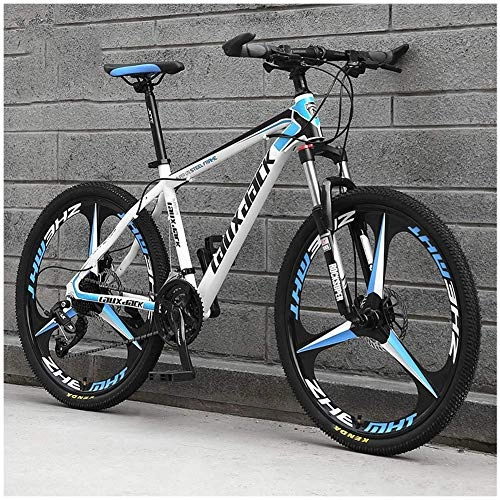 Mountain Bike : Qinmo Bicycle Mountain Bike 26 Inches, Variable Speed Carbon Steel Mountain Bike 21 / 24 / 27 / 30 Speed Bicycle Full Suspension MTB Riding Feels Relaxed and Comfortable Durable Bike, Size:30 speed, Colour:E