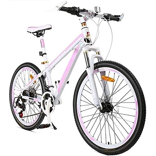 Mountain Bike : QinnLiuu Mountain Bike Bicycle Adult Female Student 24 Inch 24 / 27 Variable Speed Aluminum Alloy Double Disc Brake Integrated Wheel Bicycle, 24 inches 24 speed