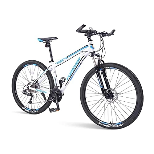 Mountain Bike : QIU 26 inch Aluminum Mountain Bike 33 Speeds, Disc Brake Suspension Fork, 68" Frame Size (Color : White, Size : 26")