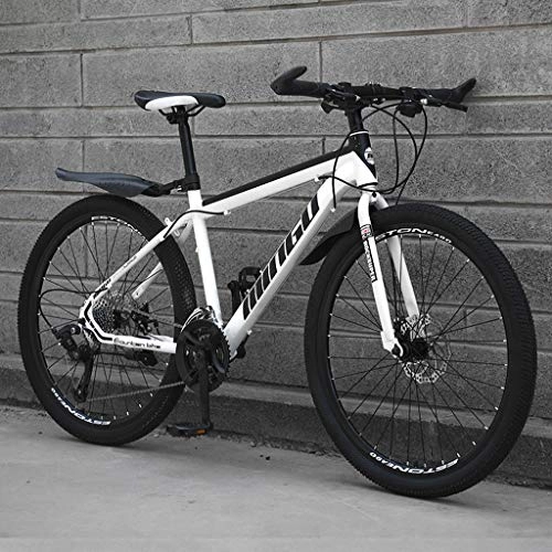Mountain Bike : Qj Mountain Bike Bicycle 27 Speed MTB 26 Inches Damping Suspension Bike, Whiteblack