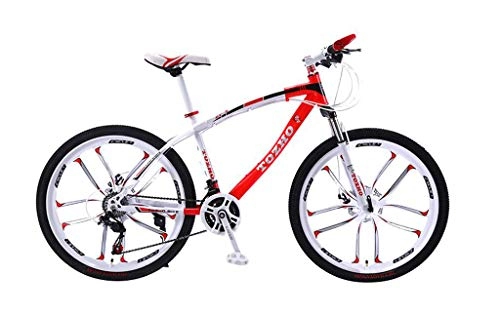 Mountain Bike : QJ Mountain Bike Bicycle Male And Female Students Road 30-Speed Double Shock Disc Brakes 26 Inch Light Off-Road Adult Bicycle