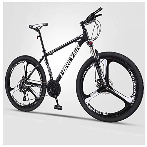 Mountain Bike : QMMD 24-Inch Mountain Bikes, Overdrive Hardtail Mountain Bike, Mens Dual Disc Brake All Terrain Mountain Bike, High-carbon Steel, 21-24-27-30-Speed Anti-Slip Bikes, A 3 Spoke, 30 speed