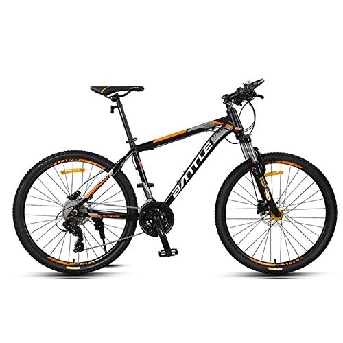 Mountain Bike : QMMD 26-Inch Mountain Bikes, Adult 27-Speed Hardtail Mountain Bike, Aluminum Frame, with Dual Disc Brake Bicycle, Womens / Mens Mountain Front Suspension Bicycle, Black Spokes, 27 speed