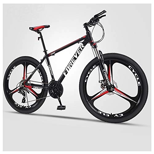 Mountain Bike : QMMD 26-Inch Mountain Bikes, Men's Hardtail Mountain Bike, 21-24-27-30-Speed Bicycle, Dual Disc Brake, Adult High-carbon Steel Anti-Slip Bikes, Anti-Slip Bikes, B 3 Spoke, 21 speed