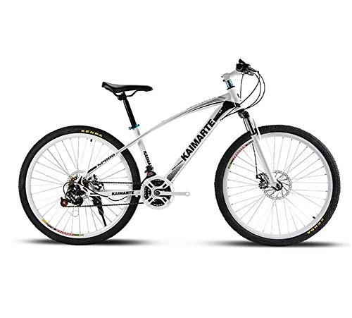 Mountain Bike : QWE Mountain bike 21 speed mountain bike 26 inch wheel double suspension bicycle disc brake white
