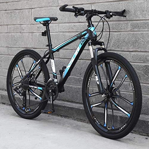 Mountain Bike : QZ 24 Inch Wheels Mens Adult Mountain Bike, Lightweight High-Carbon Steel Frame Snowmobile Bikes, Double Disc Brake Beach Bicycle (Color : B, Size : 21 speed)