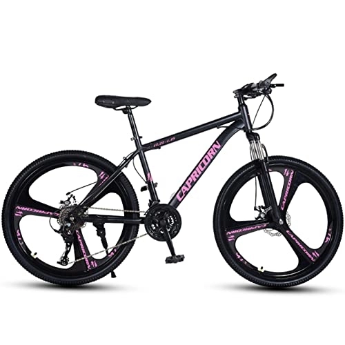 Mountain Bike : RAUGAJ Bikes, 26 inch Adult Mountain Bike, 21 Speeds Disc Brakes & Front Suspension, Hardtail Mountain Bike for Women / Men / Girls / Boys, Lightweight 12 Constellations Bicycle / Capricorn