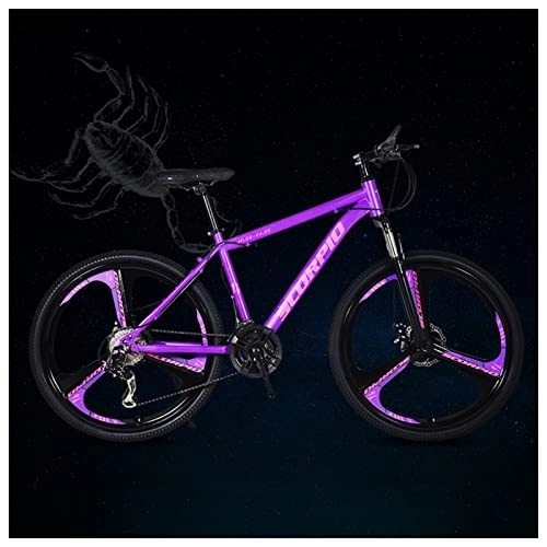 Mountain Bike : RAUGAJ Bikes, Mountain Bike 26 inch Wheels, 27 Speed High Carbon Steel Frame Trail Bicycle with Suspension Multiple Colors Double Disc Brake, Lightweight, 12 Constellations for Men Women Adult / Scorpio