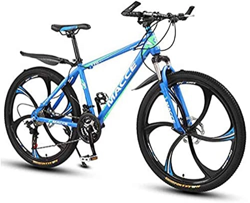 Mountain Bike : RDJSHOP 26 Inch Mountain Bike 21-Speed MTB ​​bicycle Dual Disc Brakes Bicycle, High Carbon Steel Frame, 6 Spoke Wheel, Ideal for Outdoor Cycling, Blue