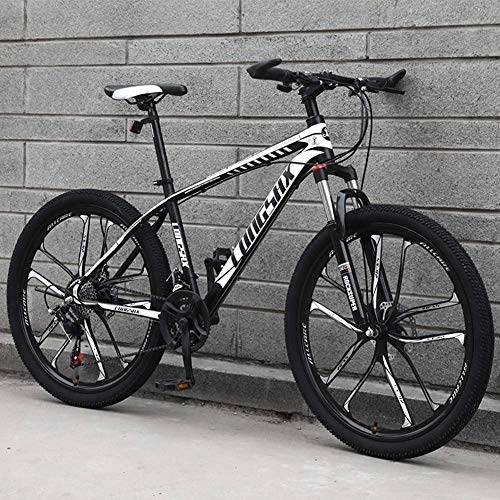Mountain Bike : Relaxbx 21 Speed Mountain Bike Double Disc Brake Road Bike Hard Tail Mountain Bicycle Recommended for Rider's Height 150CM-170CM, White