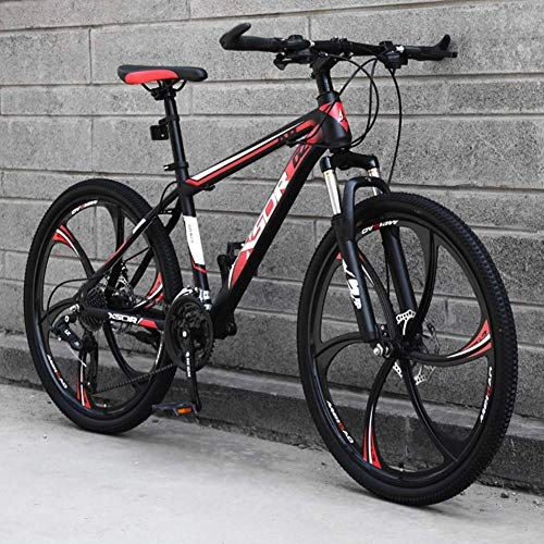 Mountain Bike : Relaxbx 21-Speed Mountain Bike for Adult, 24 / 26 Inch Wheels, Lightweight Carbon Steel Frame Disc Brake, #B, 24inch