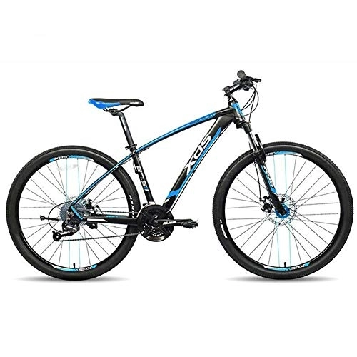 Mountain Bike : Relaxbx 27 Speed Road Bike Double Disc Brake Mountain Bike Hard Tail Mountain Bicycle Recommended for Rider's Height 175CM-190CM, Blue