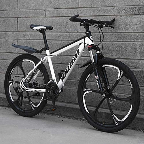 Mountain Bike : Relaxbx Mountain Bike 27 Speeds Hard-Tail Mountain Bicycle Dual Disc Brake And Front Suspension Fork 24 / 26 Inch Wheel, White, 24inch