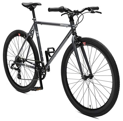 Mountain Bike : Retrospec Bicycles Mantra-7 Urban Commuter Bicycle, Graphite / Black, 57cm / Large