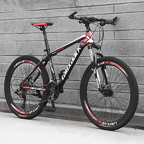Mountain Bike : Road Bike 27 Speeds Lightweight Carbon Steel Frame Disc Brake Spoke Wheel Mountain Bikes Bicycles Red, 24inch