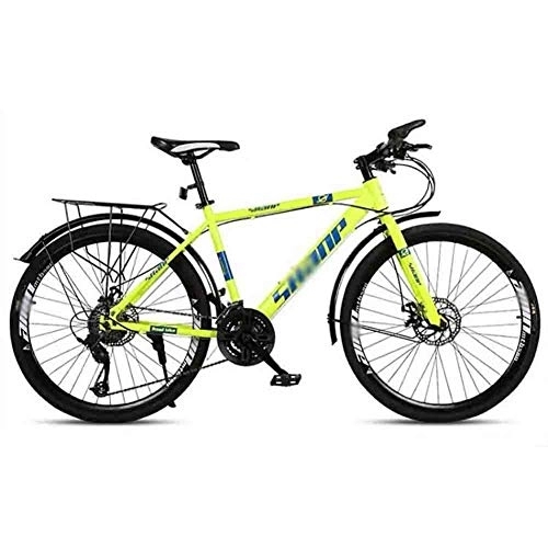 Mountain Bike : Road Bikes Mountain Bike Adult MTB Bicycle Road Bicycles Adjustable Speed For Men And Women 26in Wheels Double Disc Brake Off-road Bike (Color : Green, Size : 21 speed)