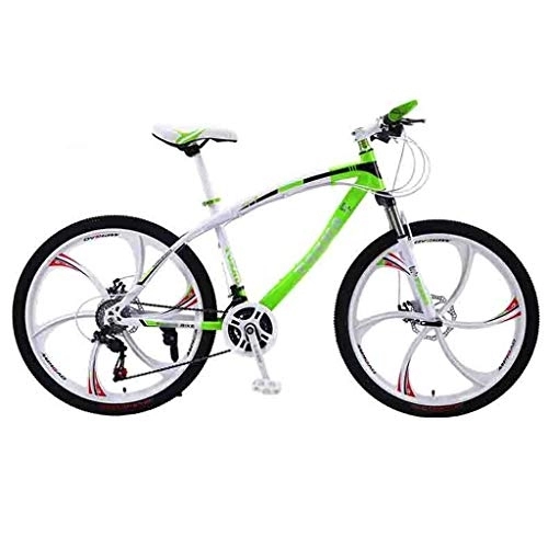 Mountain Bike : Road Bikes Mountain Bike MTB Bicycle Adult Road Bicycles For Men And Women 24 / 26In Wheels Adjustable Speed Double Disc Brake Off-road Bike (Color : Green-26in, Size : 27 Speed)