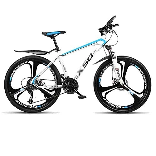 Mountain Bike : Road Bikes MTB Bicycle Road Bicycles Adult Teens City Shock Absorber Bikes Mountain Bike Adjustable Speed For Men And Women Double Disc Brake Off-road Bike (Color : Blue-24in, Size : 30 speed)