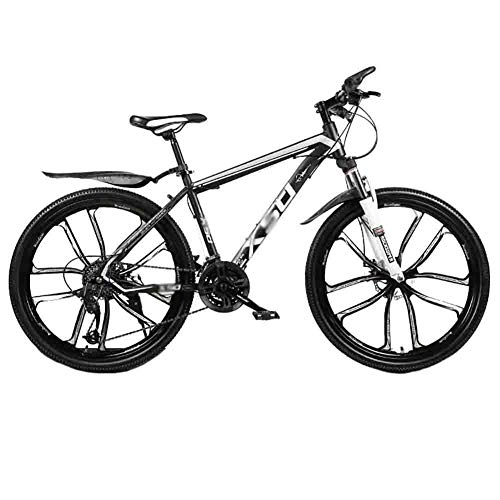 Mountain Bike : Road Bikes Road Bicycles Adult Teen MTB Bicycle City Shock Absorber Bikes Mountain Bike Adjustable Speed For Men And Women Double Disc Brake Off-road Bike (Color : Black-24in, Size : 30 speed)